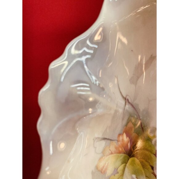 Antique Silesia Porcelain Plate Luster Grapes Pattern Fine Bone China Germany - Picture 3 of 14